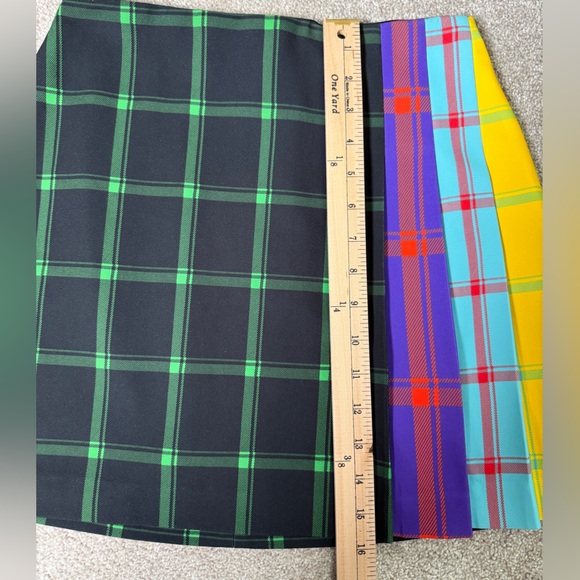 Alice + Olivia  Pleated Check and Multicolor Plaid A-Line Skirt size Small EUC - Picture 7 of 13